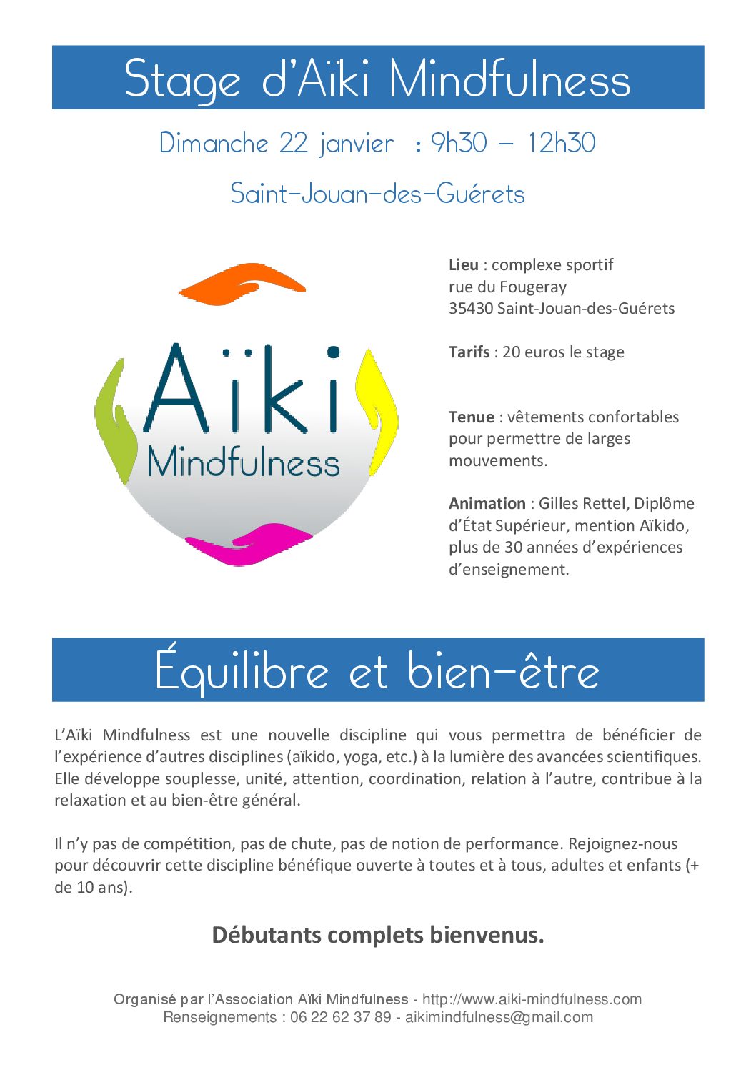 Stage aïki mindfulness 22 janvier 2017