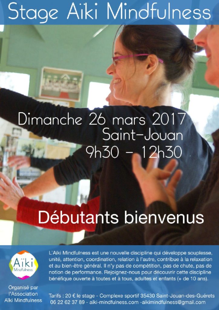 Affiche du stage aiki mindfulness 26 mars 2017